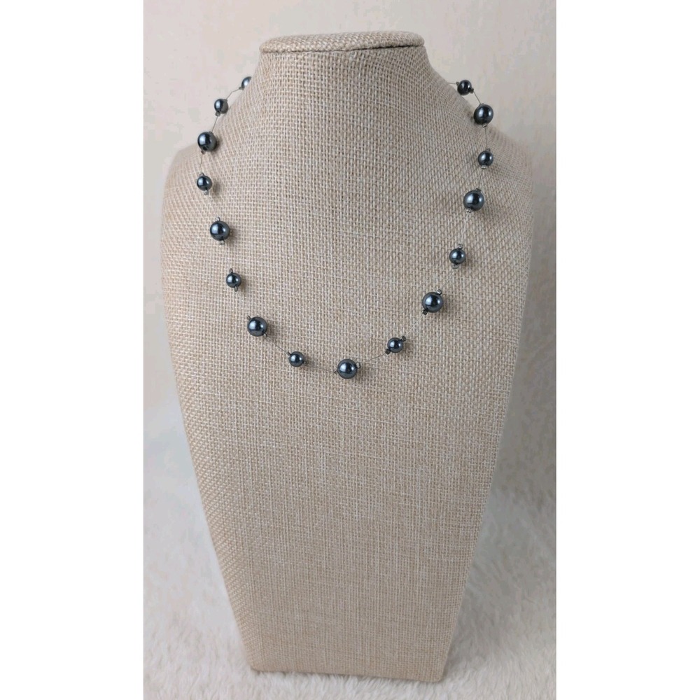 Carolee Gunmetal Gray Simulated Pearl Necklace Elegant Classic Strand Jewelry